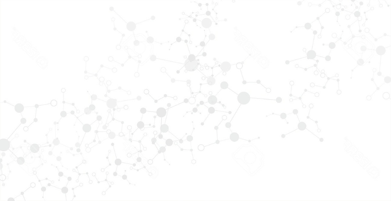 Abstract design of lines and circles, in gray on a white background